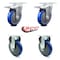 Service Caster 5 Inch Blue Polyurethane Swivel Top Plate Caster Lock Brakes 2 Rigid SCC, 2PK SCC-TTL20S514-PPUB-BLUE-2-R-2 - alternate 6